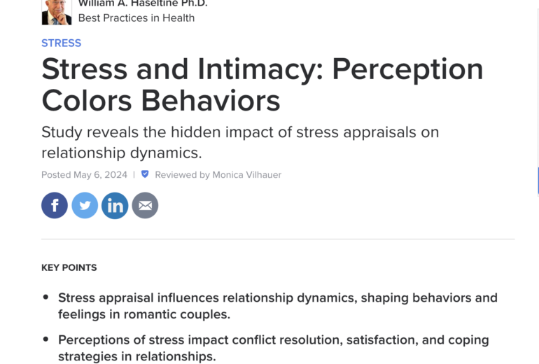 Stress and Intimacy: Perception Colors Behaviors
